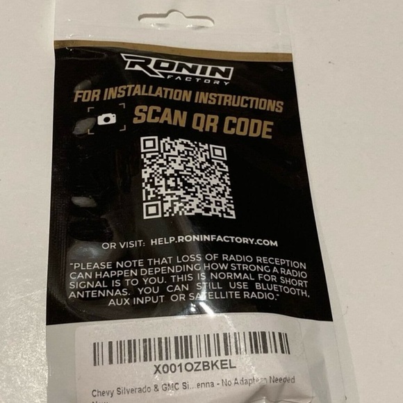 RONIN 4” SHORT ANTENNA FOR CHEVY SILVERADO & GMC BLACK NEW - Picture 2 of 3